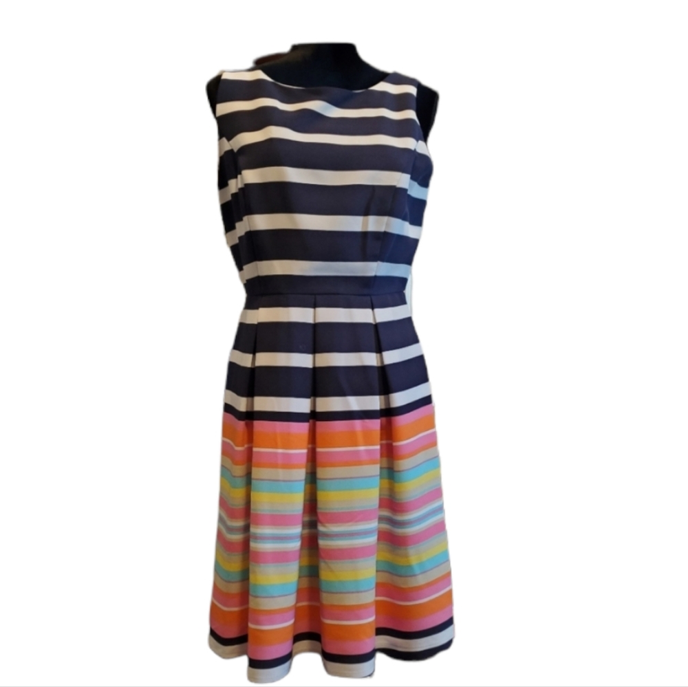 NWT Ronni Nicole Fit & Flare Striped Knit Dress 6